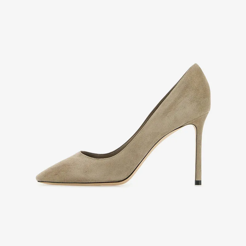 Grey Suede Pointed-Toe Stiletto Pumps sold by ArnoConti product image thumbnail 3