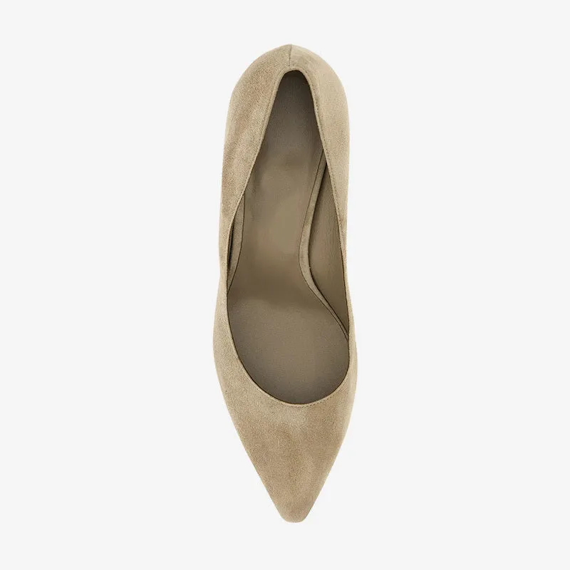 Grey Suede Pointed-Toe Stiletto Pumps sold by ArnoConti product image thumbnail 4