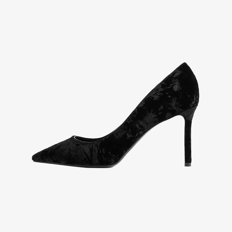 Black Velvet Pointed-Toe Pumps sold by ArnoConti product image thumbnail 3