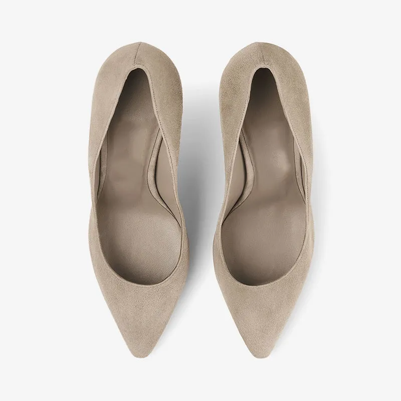 Grey Suede Pointed-Toe Stiletto Pumps for Refined Elegance sold by ArnoConti product image thumbnail 4