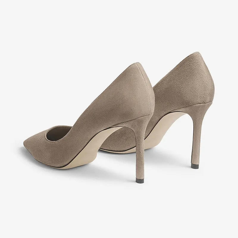 Grey Suede Pointed-Toe Stiletto Pumps for Refined Elegance sold by ArnoConti product image thumbnail 5