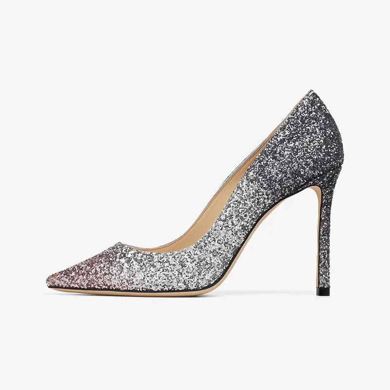 Multi-Tone Pink Glitter Pointed-Toe Stiletto Pumps sold by ArnoConti product image thumbnail 2