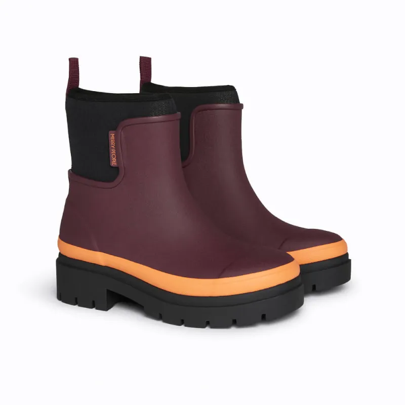 Tully Boot // Plum & Neon Orange [Retired] made by Merry People