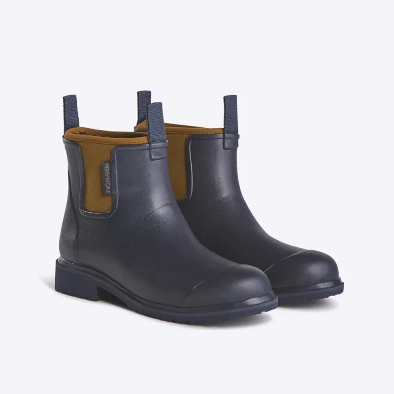 Bobbi Rain Boot // Oxford Blue & Tan made by Merry People