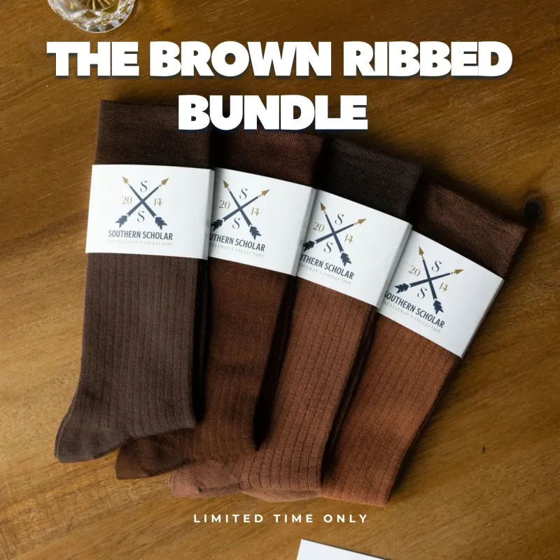The Brown Ribbed Bundle (4-Pack) made by Southern Scholar