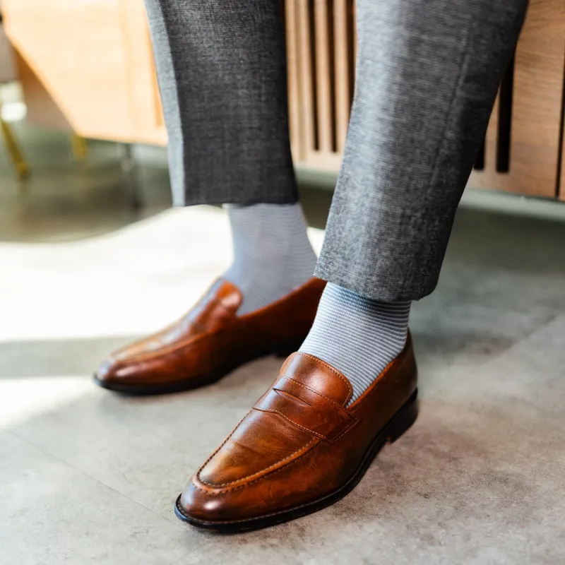 The Fairfields - A Two-Tone Grey Striped sock made by Southern Scholar