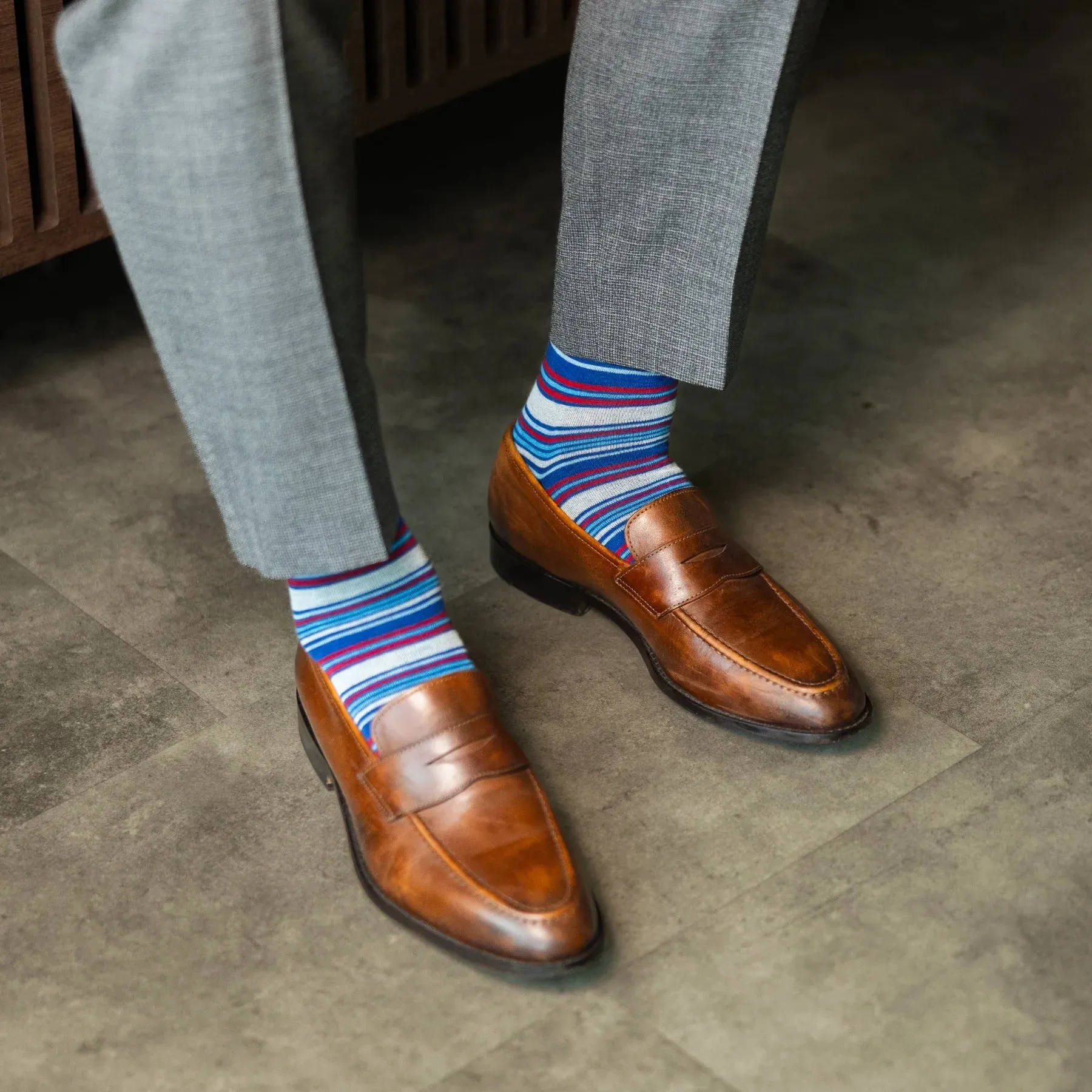 The Whitakers - A Blue, Red and White Striped Sock sold by Southern Scholar product image thumbnail 4