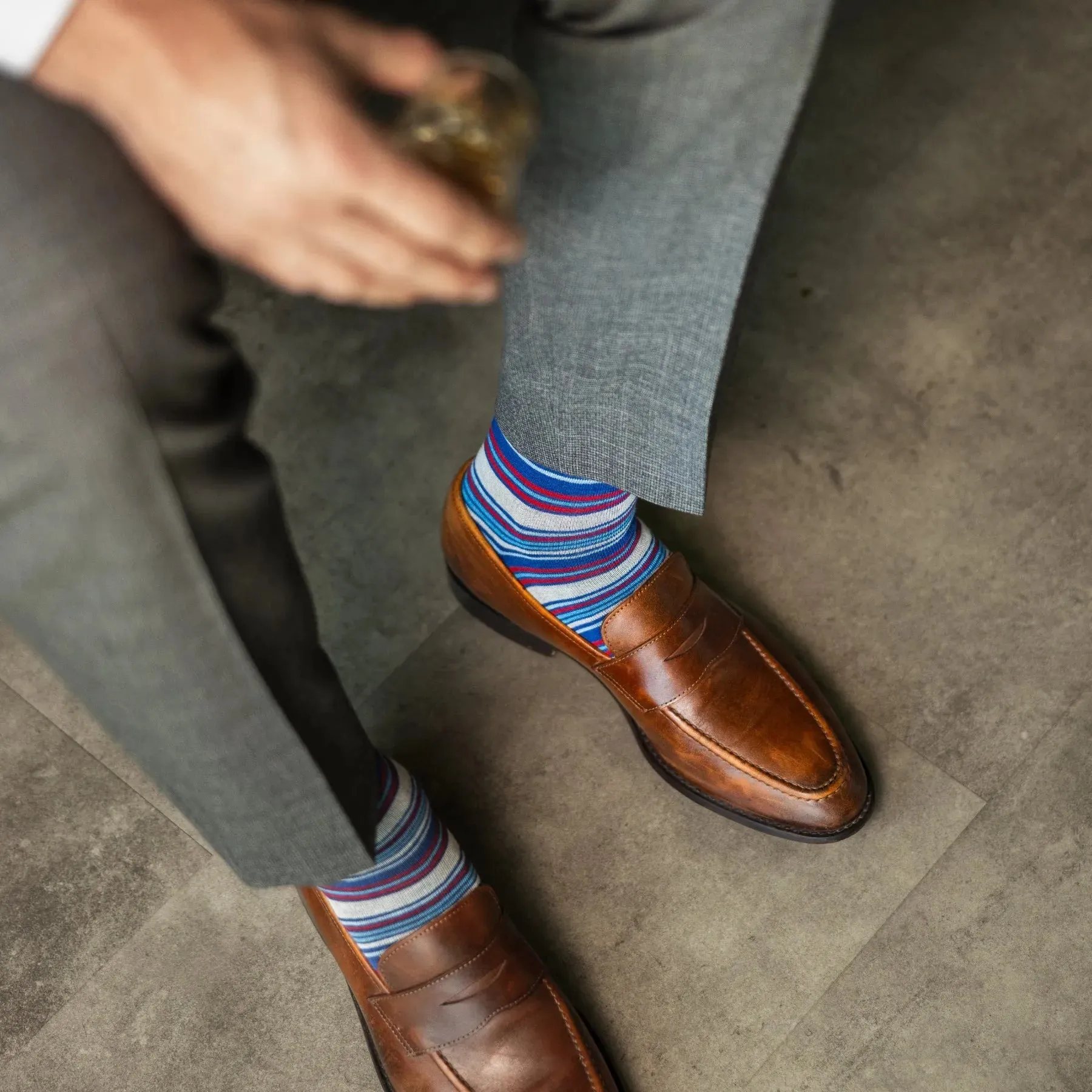 The Whitakers - A Blue, Red and White Striped Sock sold by Southern Scholar product image thumbnail 5