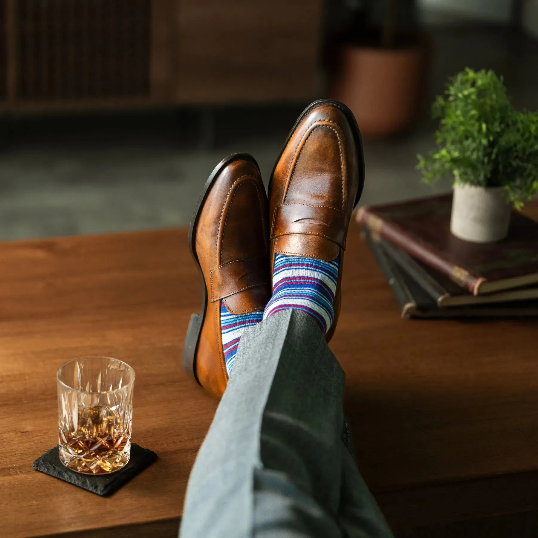 The Whitakers - A Blue, Red and White Striped Sock sold by Southern Scholar product image thumbnail 3
