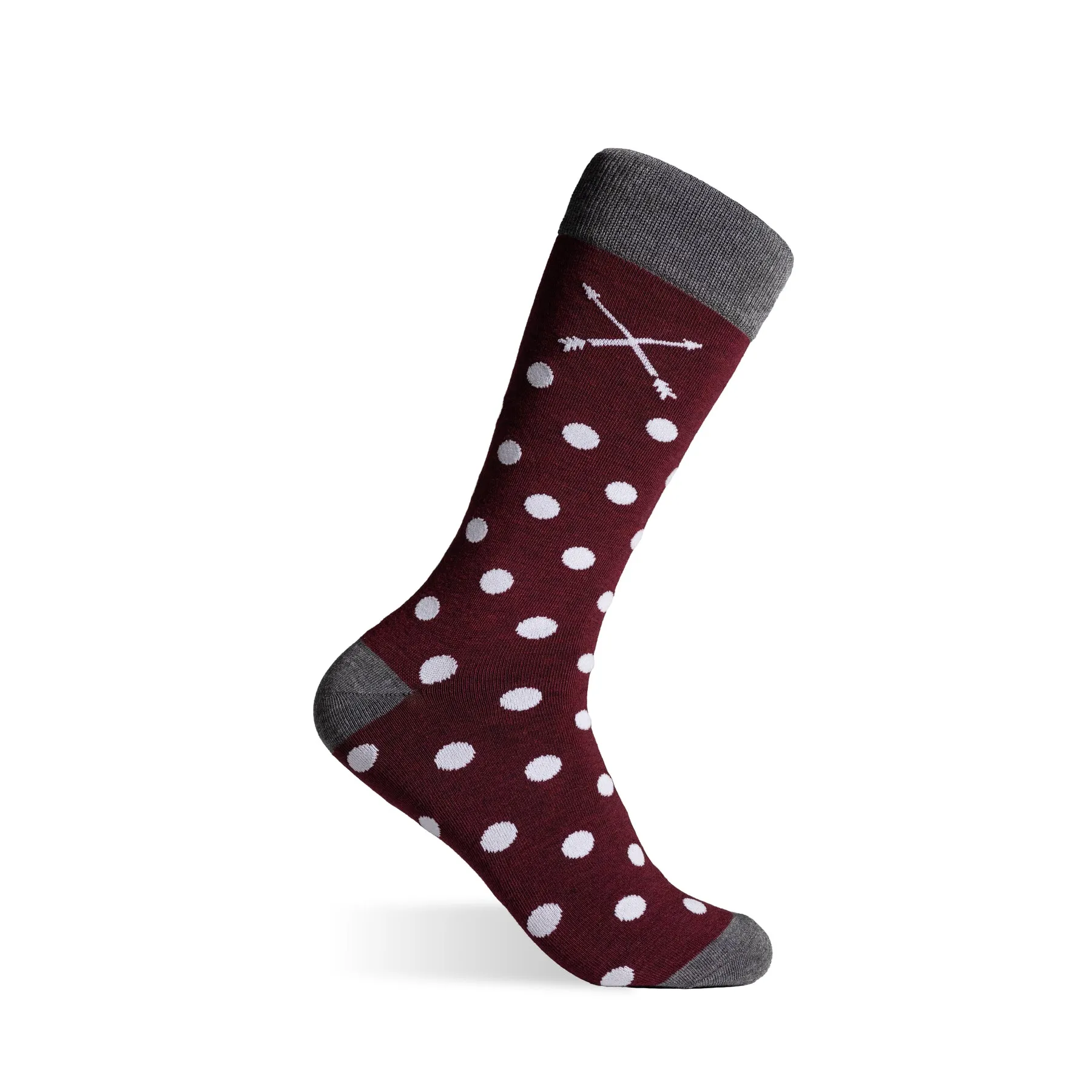 The Lazares - A Burgundy Sock with White Polka Dots sold by Southern Scholar product image thumbnail 2