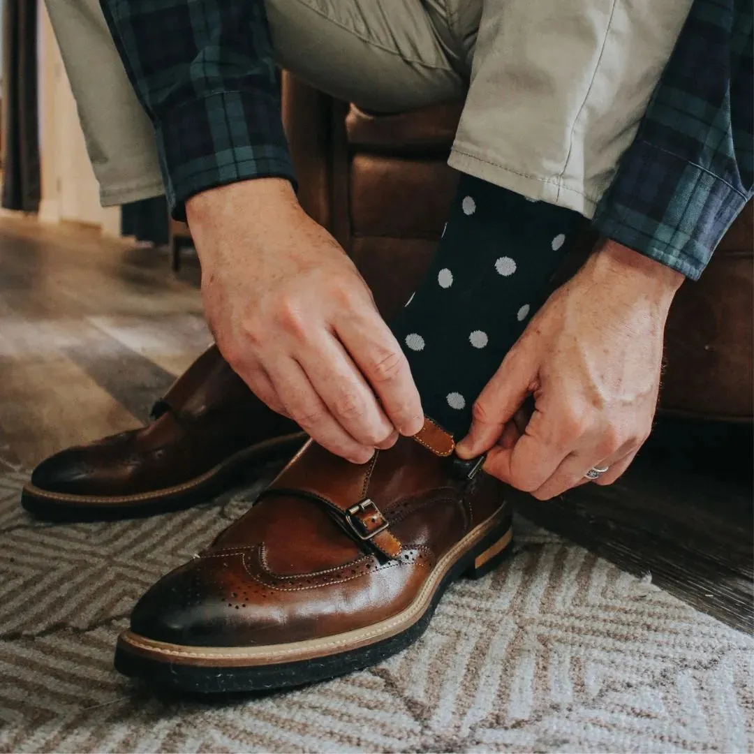 The Patricks - Hunter Green and White Polka Dot Sock sold by Southern Scholar product image thumbnail 5