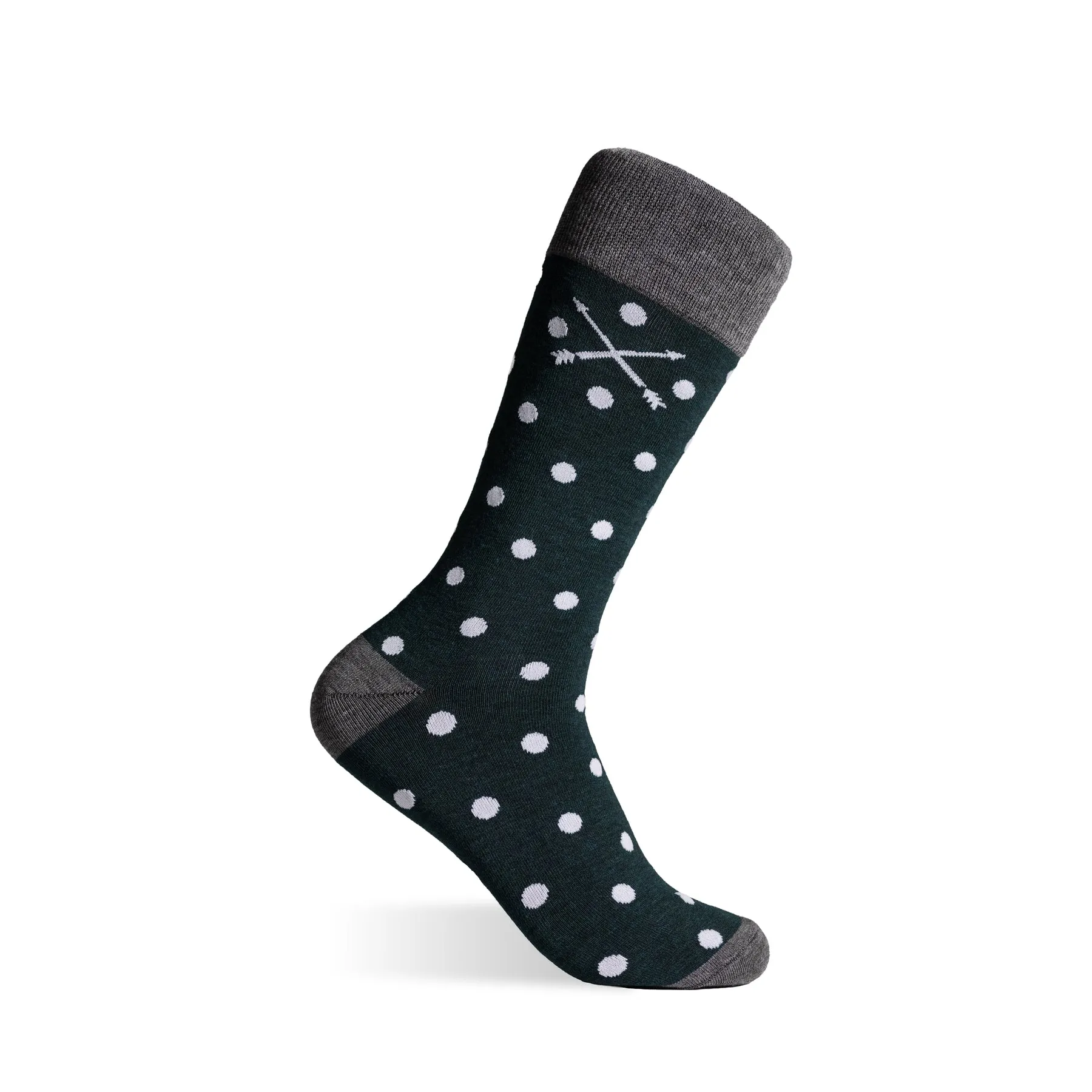The Patricks - Hunter Green and White Polka Dot Sock sold by Southern Scholar product image thumbnail 2