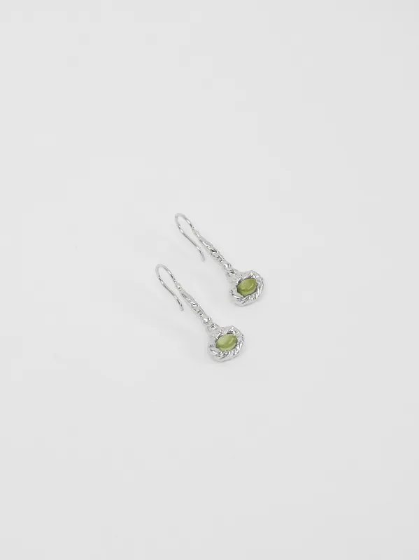 Georgia Earrings in Peridot and Sterling Silver sold by Wolf Circus