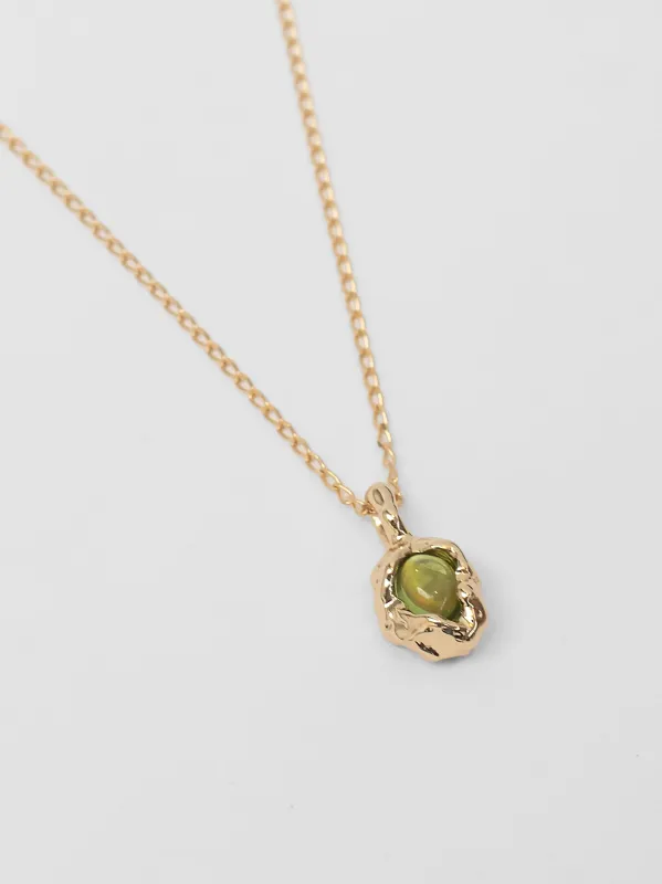 Edith Necklace in Peridot and Gold sold by Wolf Circus