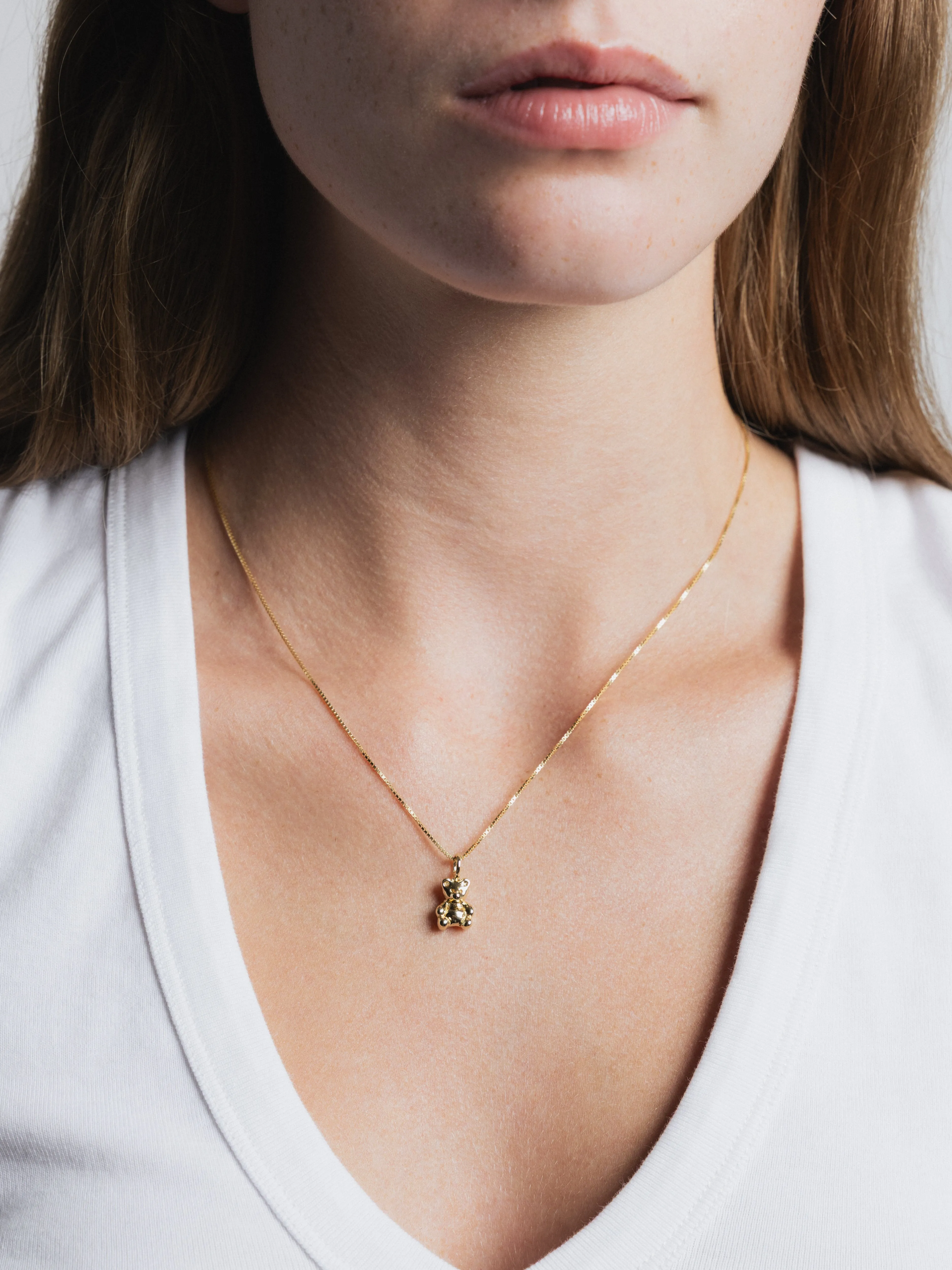 Mini Teddy Necklace in Gold (Sample) sold by Wolf Circus