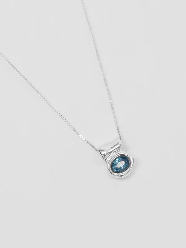 Cora Necklace in Blue Topaz and Sterling Silver sold by Wolf Circus