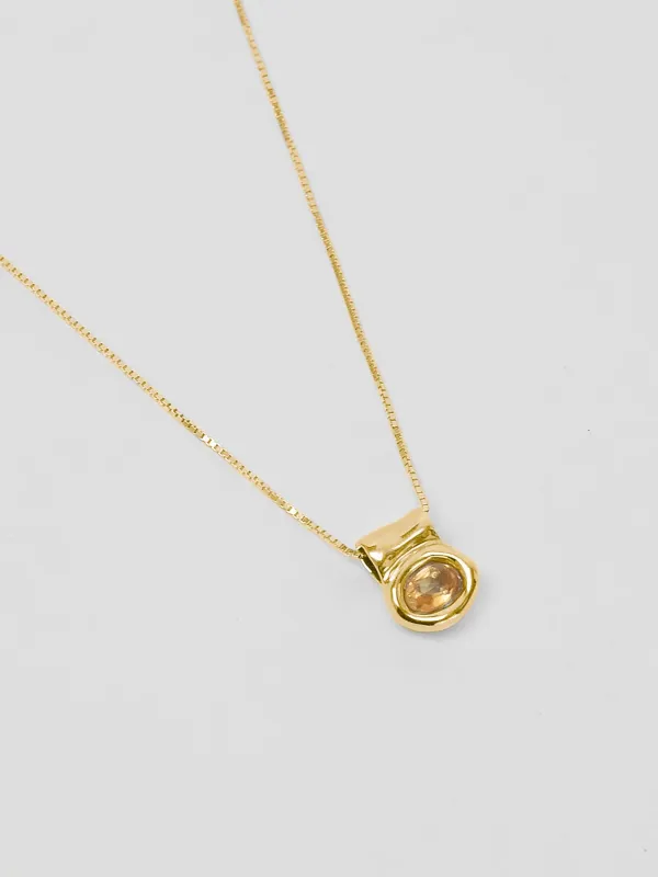 Cora Necklace in Citrine and Gold made by Wolf Circus