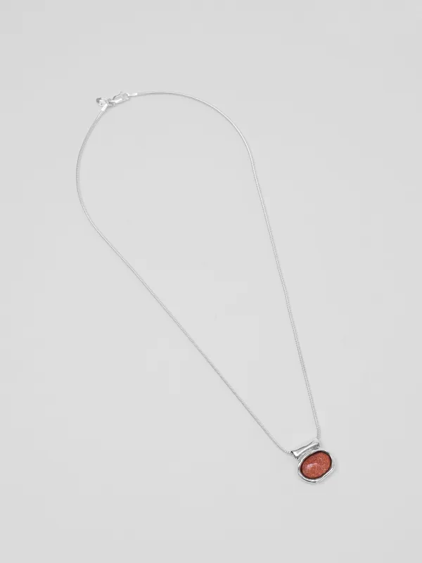 Imogen Necklace in Sunstone and Sterling Silver sold by Wolf Circus