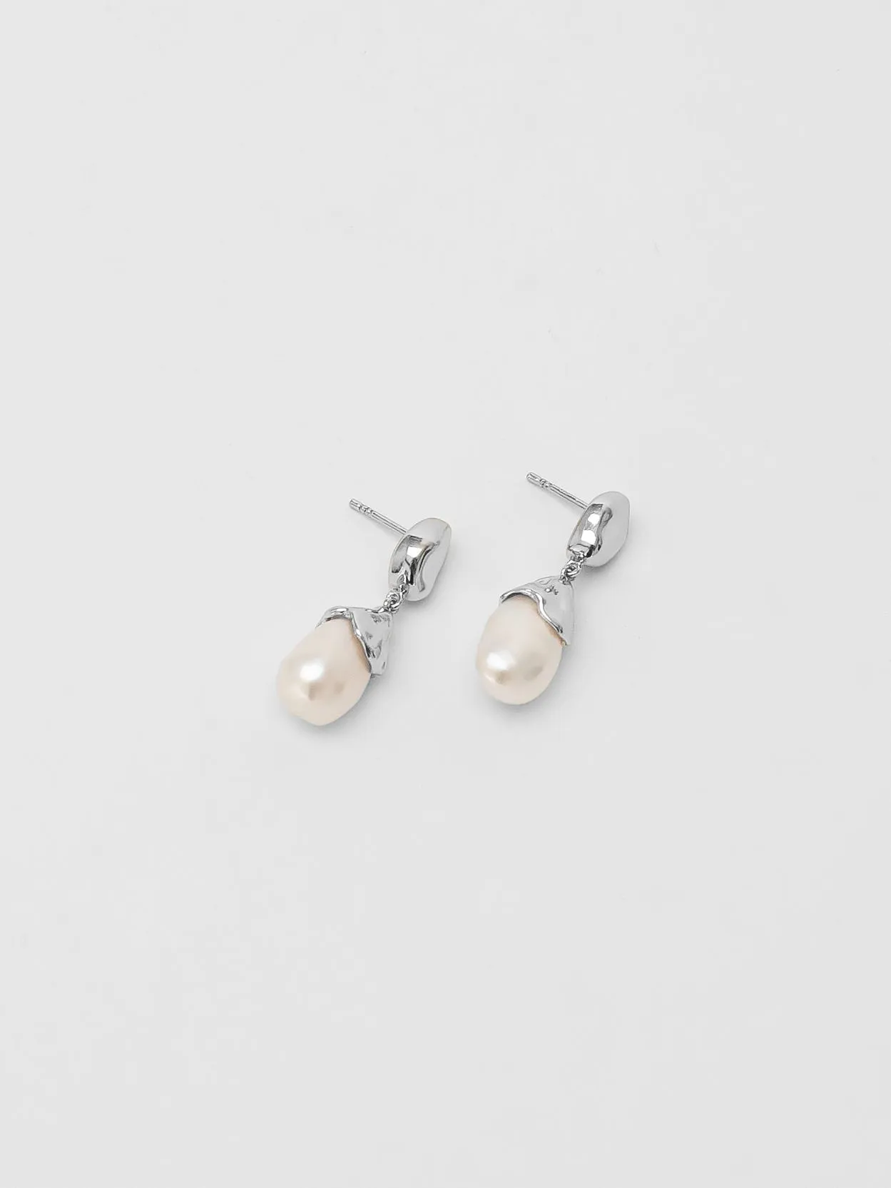 Pearl Drop Earring in Sterling Silver sold by Wolf Circus