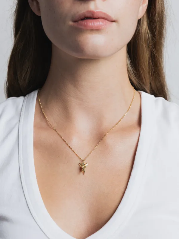 Mini Cherub Necklace in Gold sold by Wolf Circus