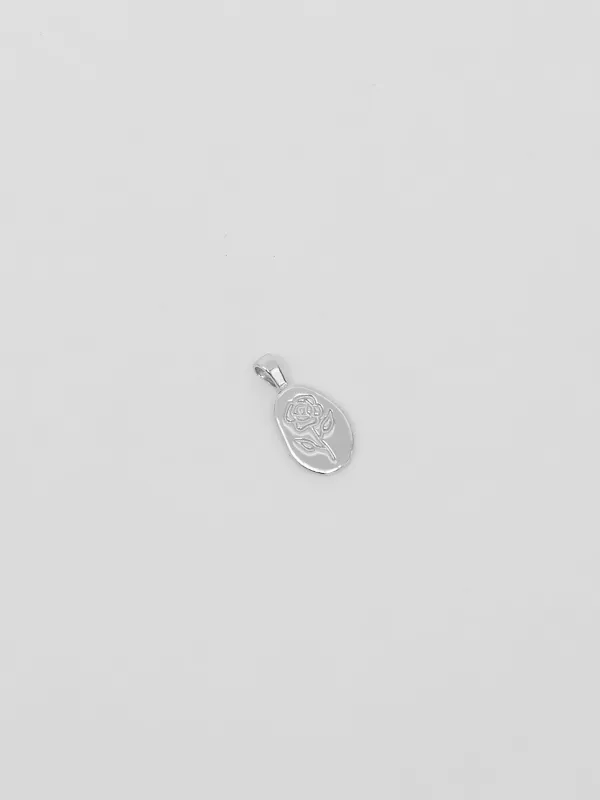 Rose Charm Pendant in Sterling Silver made by Wolf Circus