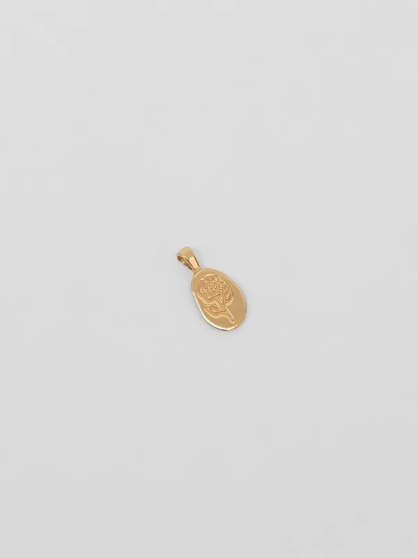 Rose Charm Pendant in Gold made by Wolf Circus