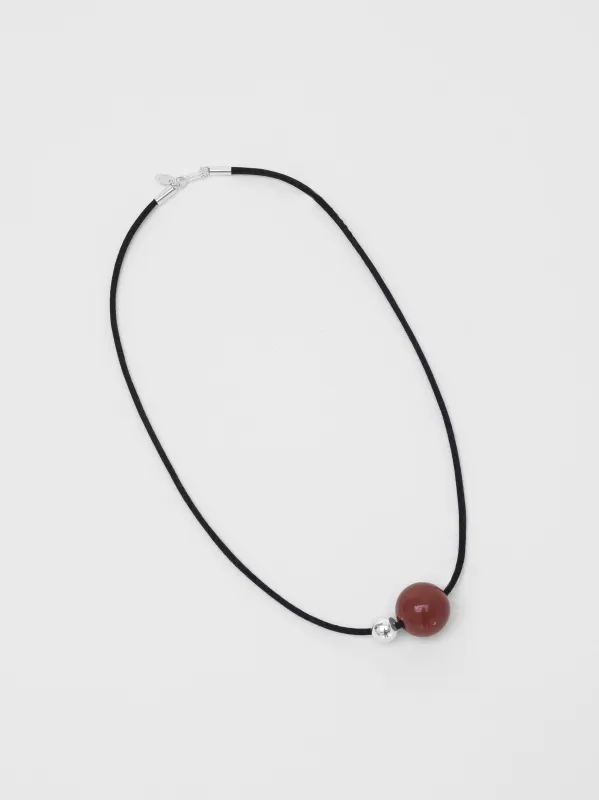 Leigh Necklace in Red Agate and Sterling Silver sold by Wolf Circus