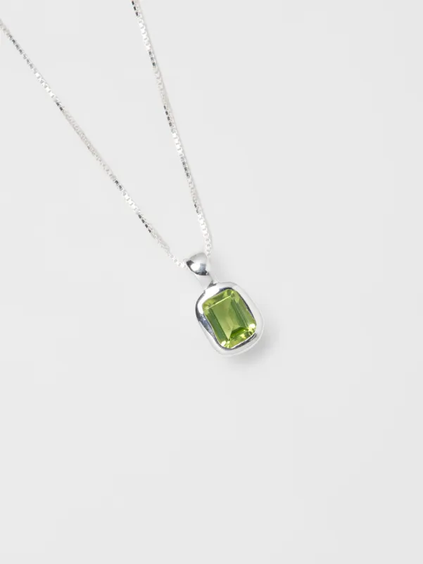 Freya Necklace in Green Peridot and Sterling Silver sold by Wolf Circus