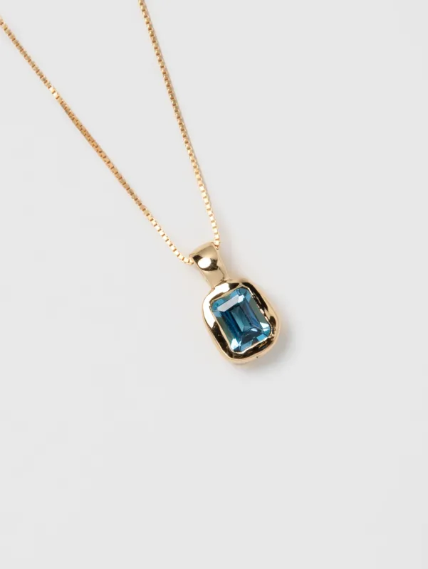 Freya Necklace in Blue Topaz and Gold sold by Wolf Circus