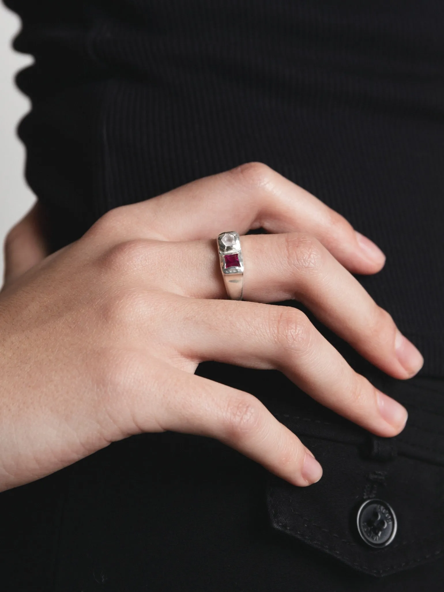 Bryce Ring in Pink and Sterling Silver (Sample) sold by Wolf Circus product image thumbnail 3