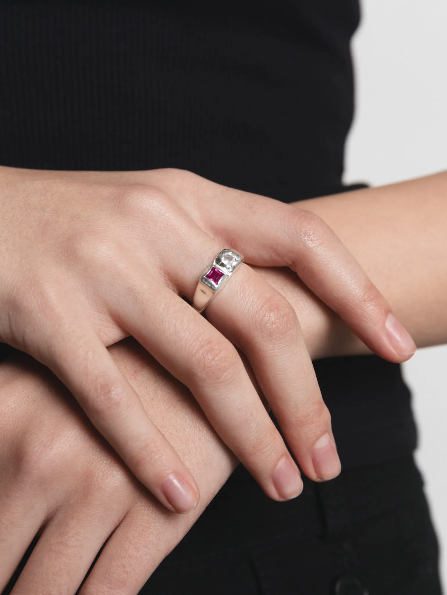 Bryce Ring in Pink and Sterling Silver (Sample) sold by Wolf Circus product image thumbnail 2