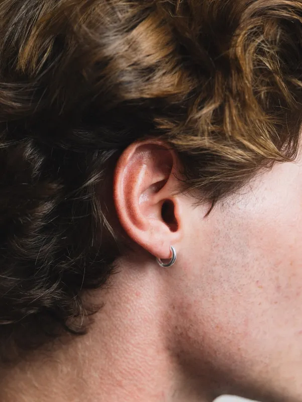 Huggie Hoops in Sterling Silver sold by Wolf Circus