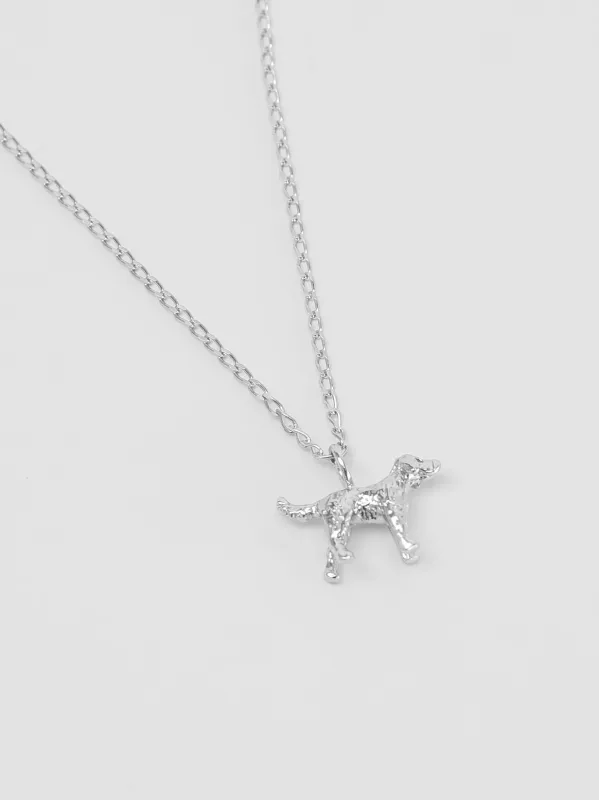 Dog Charm Necklace in Sterling Silver made by Wolf Circus