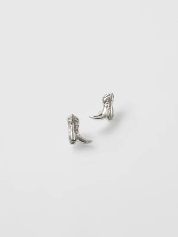 Cowboy Boot Charm Studs Sterling Silver made by Wolf Circus