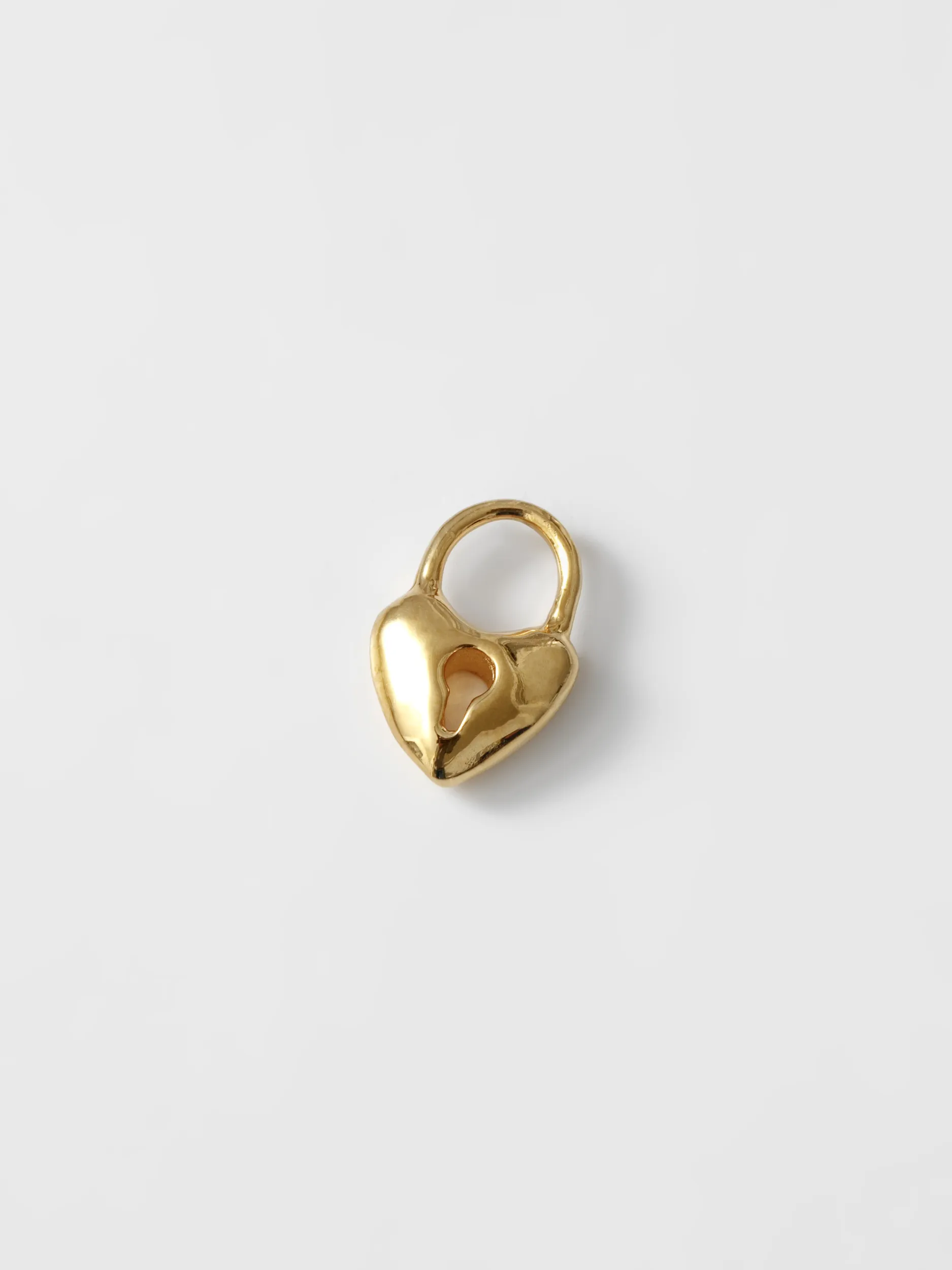 Mini Heart Lock Charm in Gold (Sample) sold by Wolf Circus