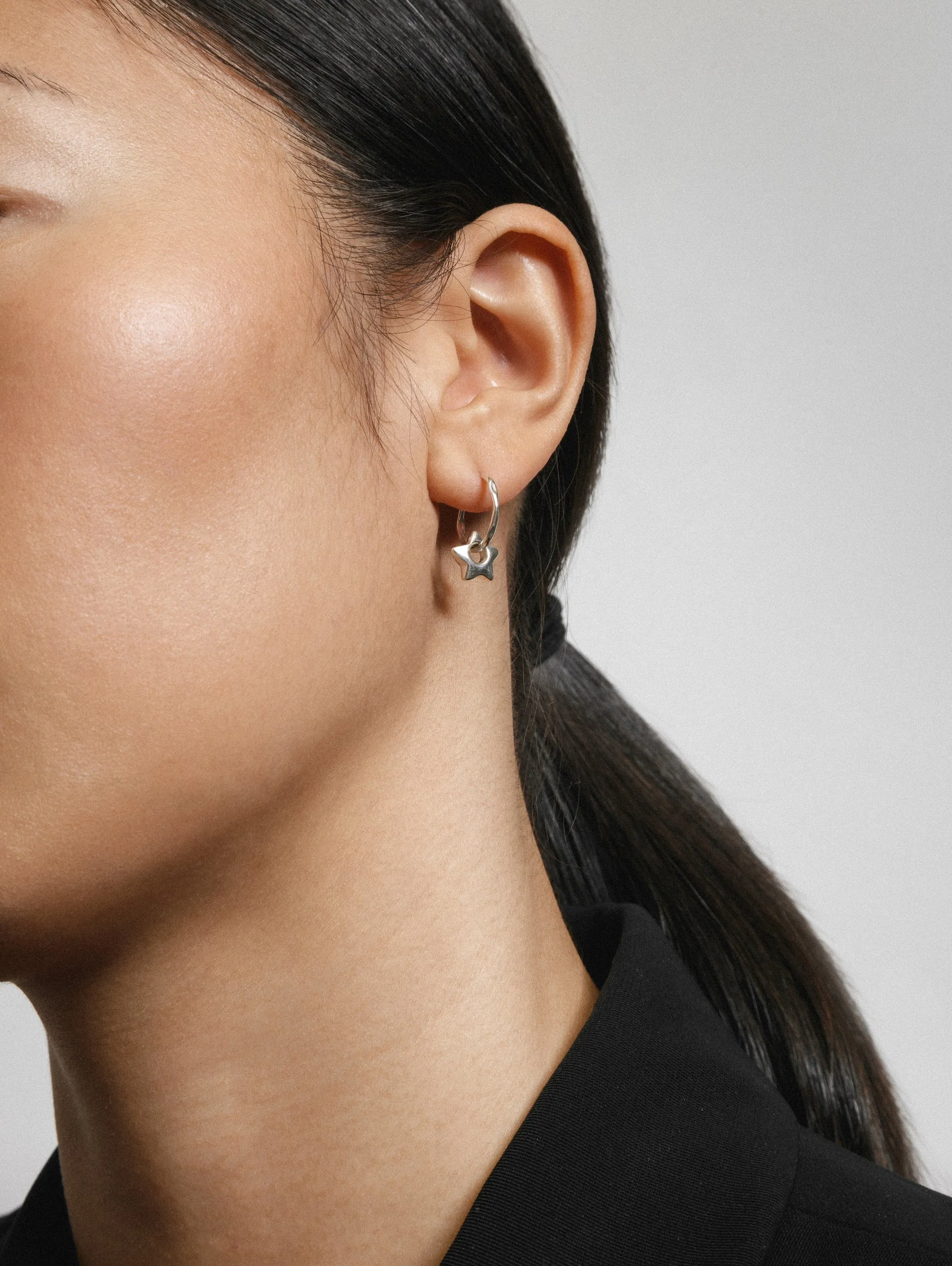 Star Charm Hoop in Sterling Silver (Single) sold by Wolf Circus product image thumbnail 3