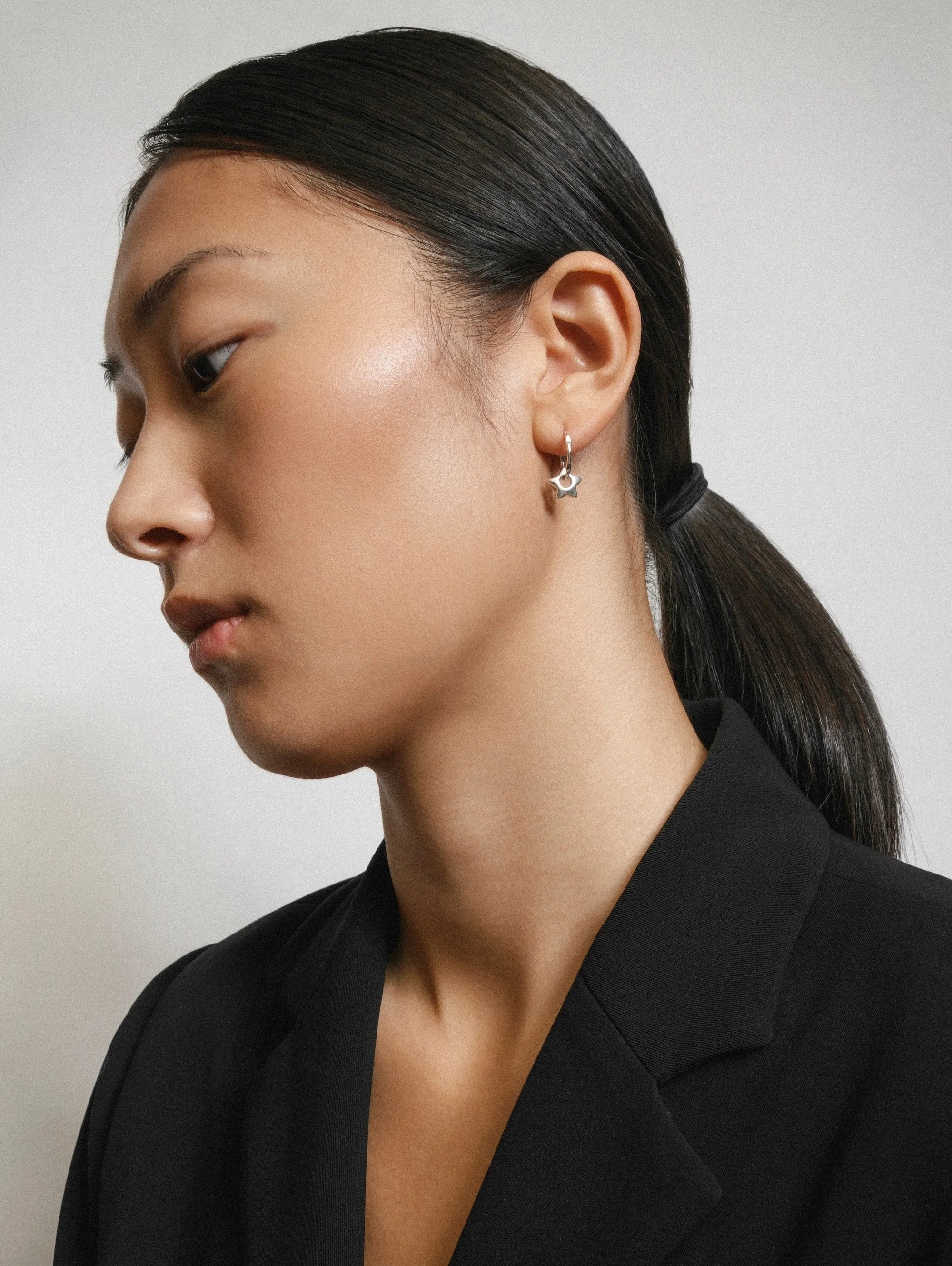 Star Charm Hoop in Sterling Silver (Single) sold by Wolf Circus product image thumbnail 2