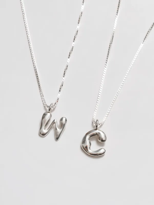 Alphabet Charm Necklace in Sterling Silver made by Wolf Circus
