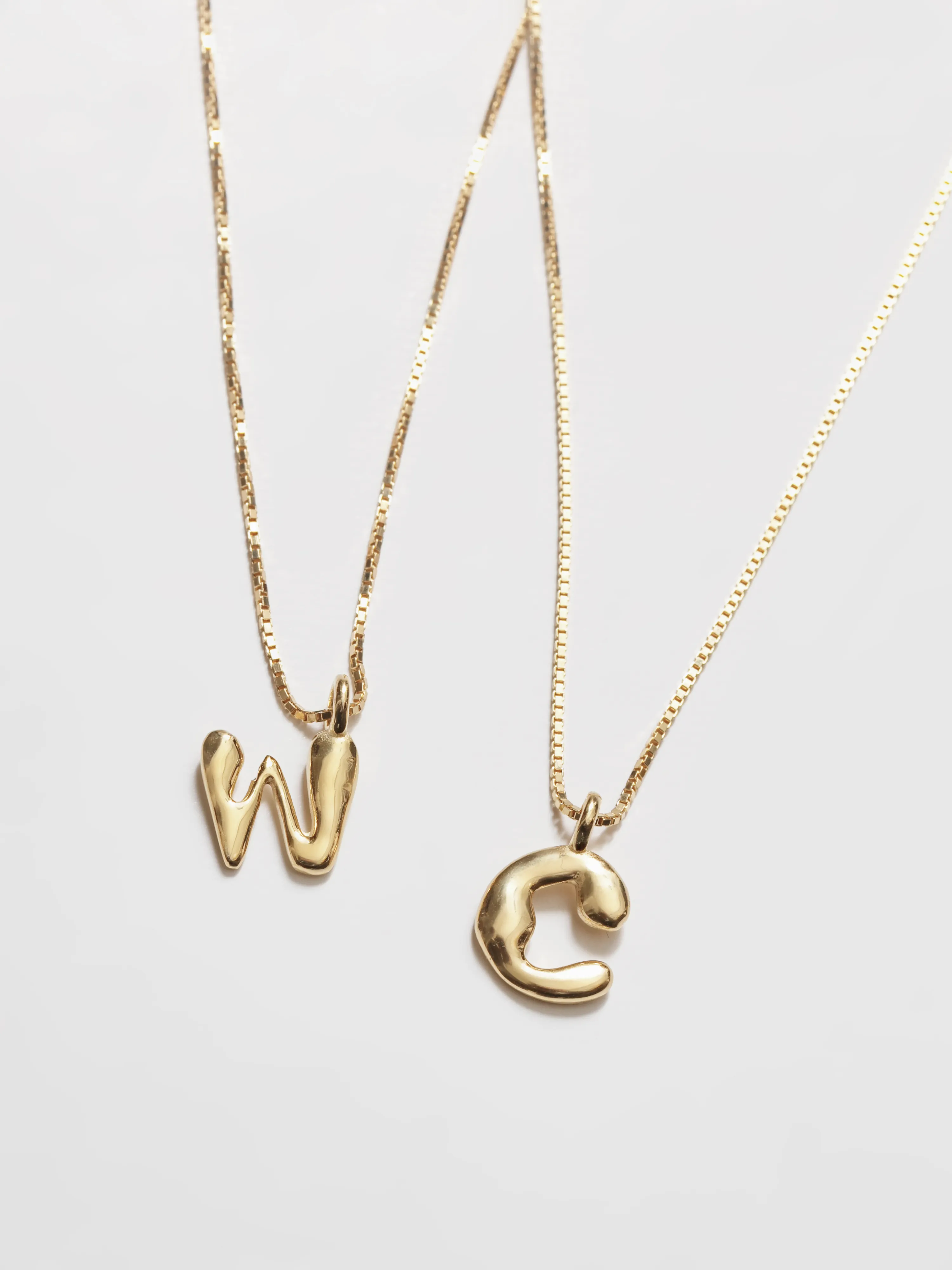 Alphabet Charm Necklace in 14k Solid Gold sold by Wolf Circus
