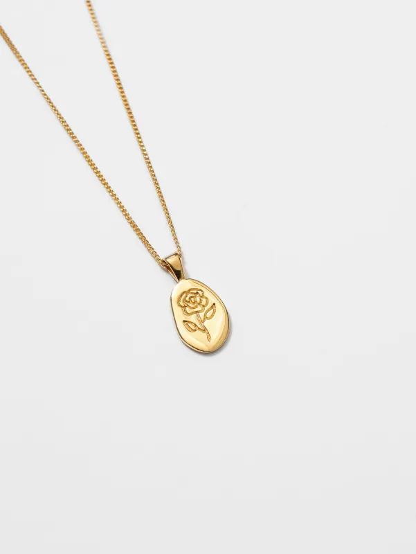Rose Necklace in Gold sold by Wolf Circus