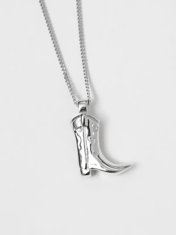 Cowboy Boot Charm Necklace in Sterling Silver made by Wolf Circus
