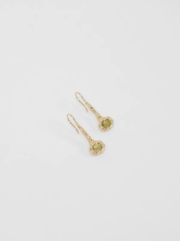 Georgia Earrings in Peridot and Gold (Sample) made by Wolf Circus