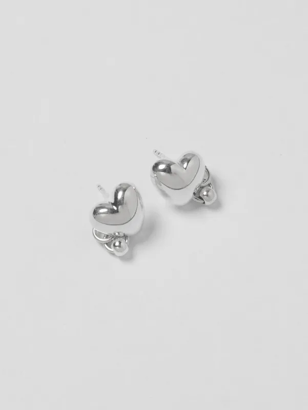 Pierced Heart Studs in Sterling Silver made by Wolf Circus
