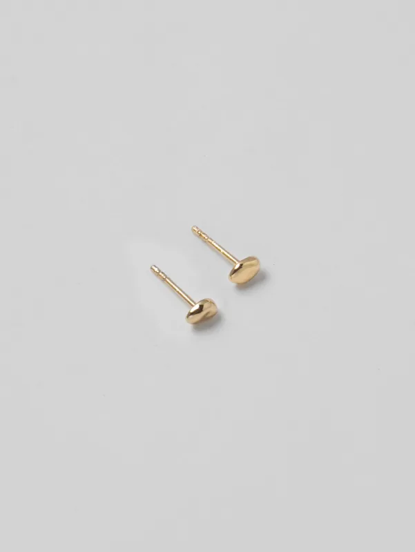 Small Bean Stud Earrings in Gold sold by Wolf Circus