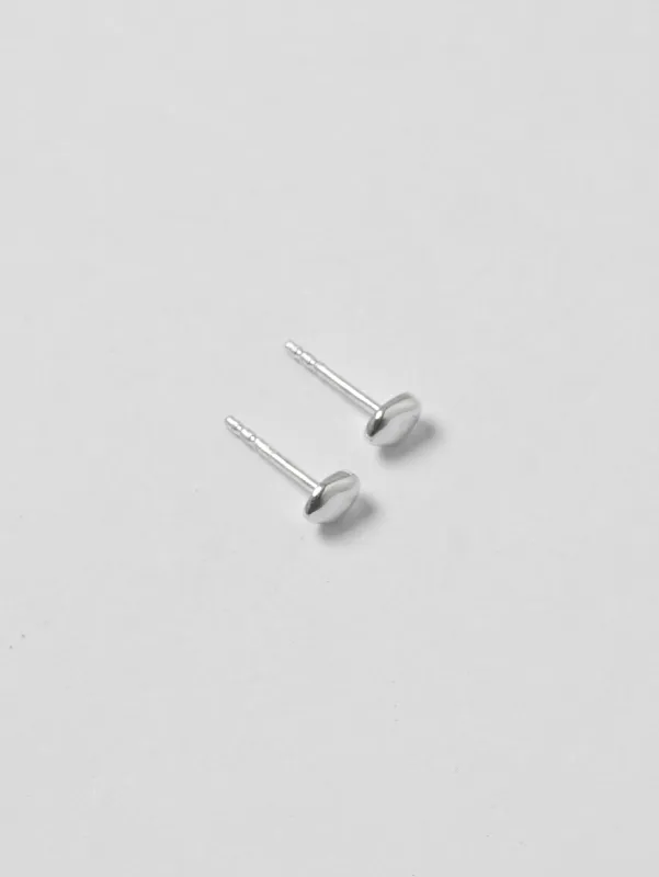Small Bean Stud Earrings in Sterling Silver sold by Wolf Circus