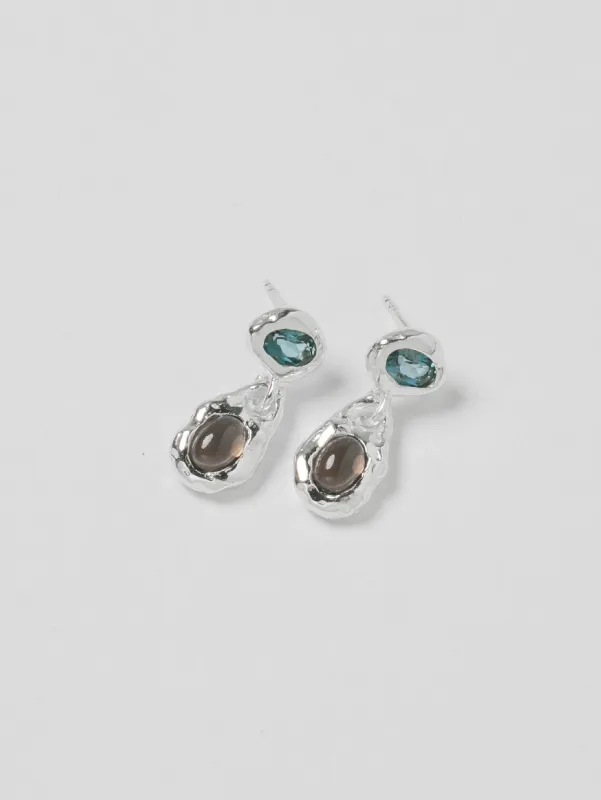 Avery Earrings in Blue Topaz and Sterling Silver made by Wolf Circus