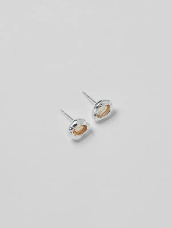 Cora Studs in Citrine and Sterling Silver made by Wolf Circus