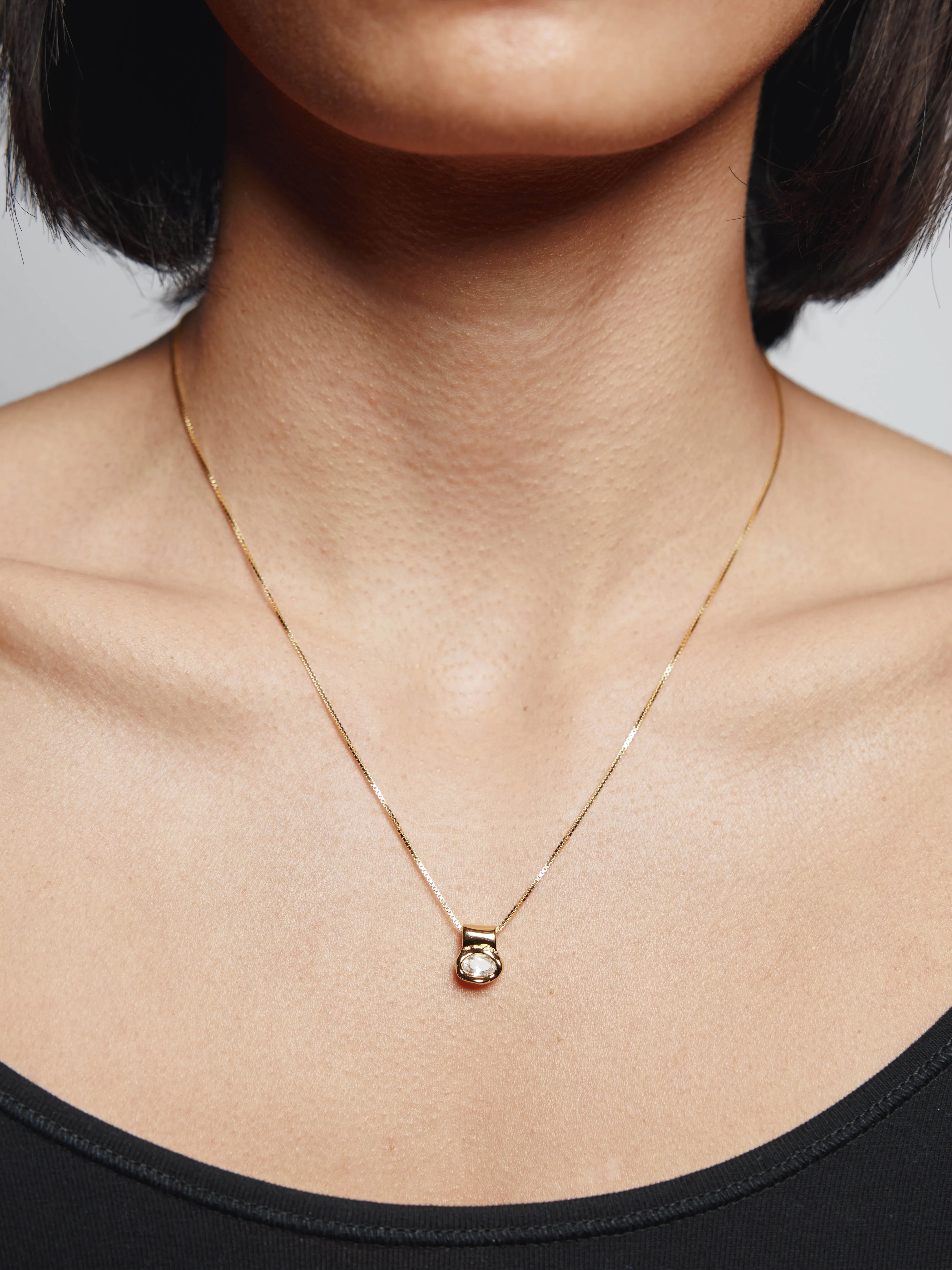 Cora Necklace in White Topaz and Gold sold by Wolf Circus product image thumbnail 4