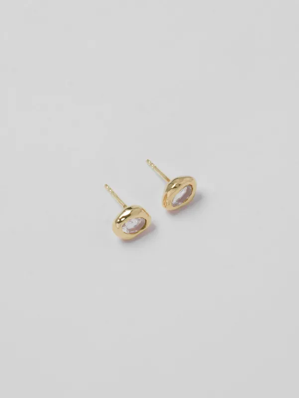 Cora Studs in White Topaz and Gold made by Wolf Circus