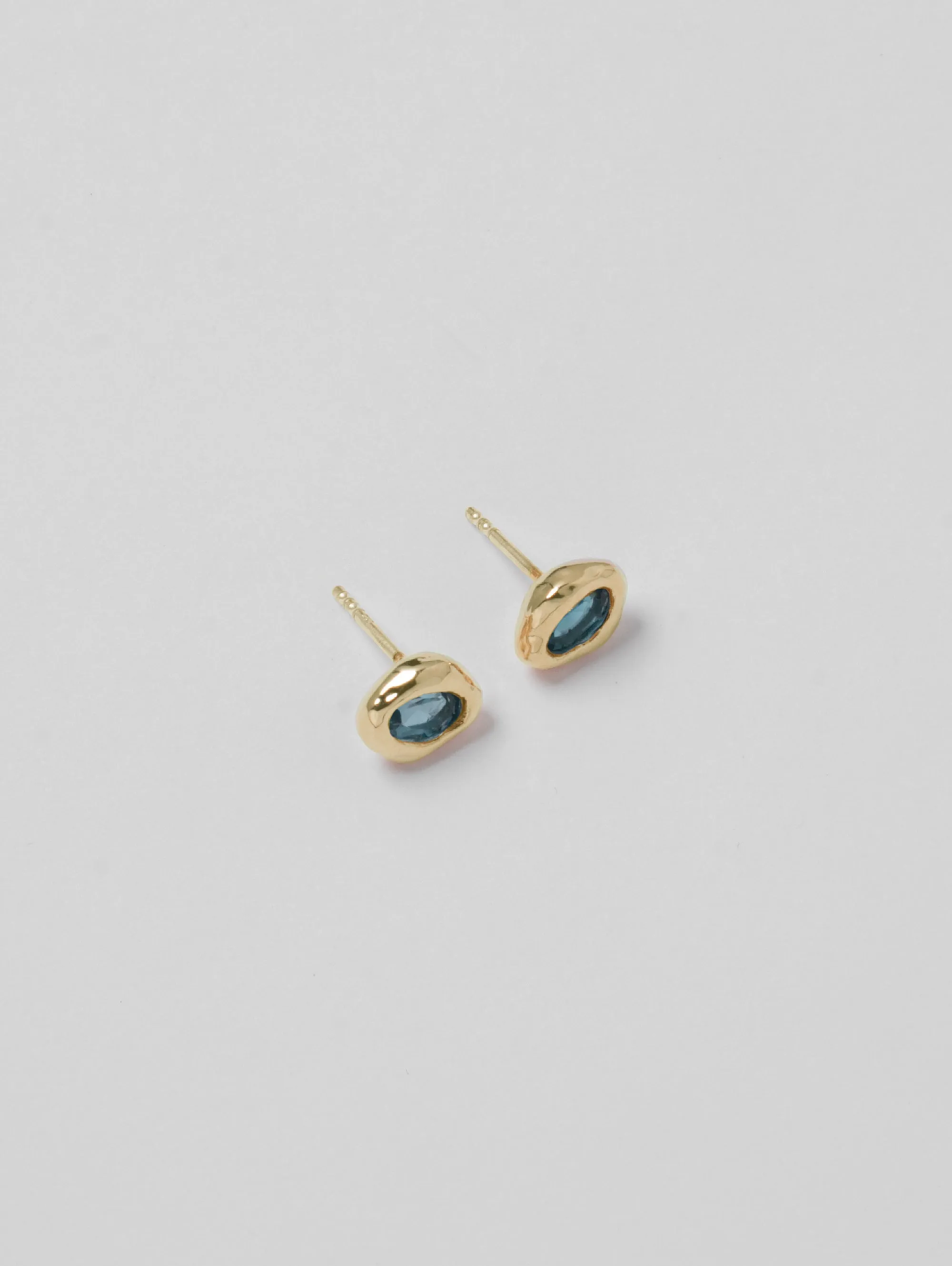 Cora Studs in Blue Topaz and Gold sold by Wolf Circus